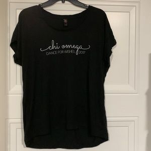 Chi Omega tshirt dance for wishes event